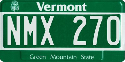 VT license plate NMX270