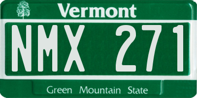 VT license plate NMX271