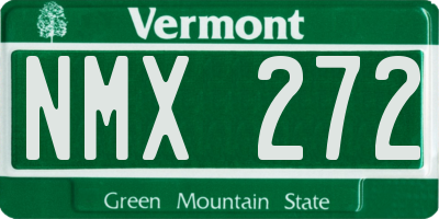 VT license plate NMX272