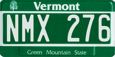 VT license plate NMX276