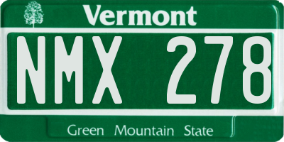 VT license plate NMX278
