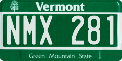VT license plate NMX281