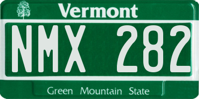 VT license plate NMX282