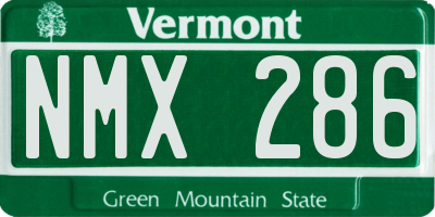 VT license plate NMX286