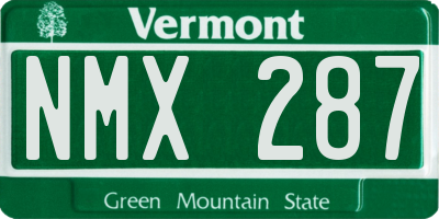 VT license plate NMX287