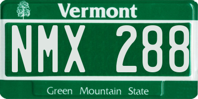 VT license plate NMX288