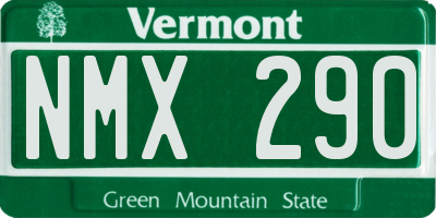 VT license plate NMX290