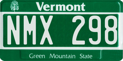 VT license plate NMX298