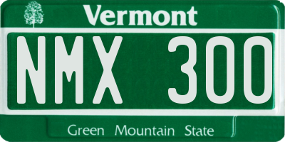 VT license plate NMX300