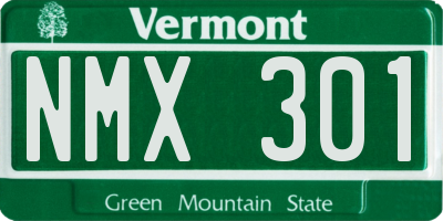 VT license plate NMX301