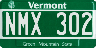VT license plate NMX302