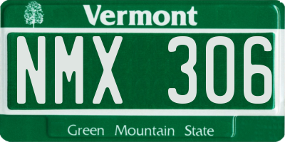 VT license plate NMX306