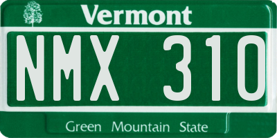 VT license plate NMX310