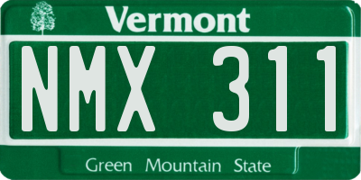 VT license plate NMX311