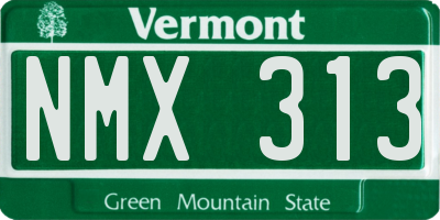 VT license plate NMX313