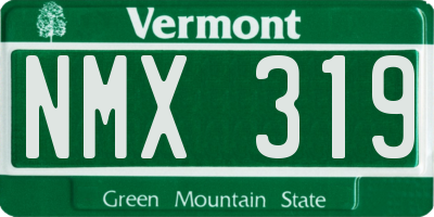 VT license plate NMX319