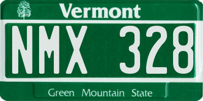 VT license plate NMX328