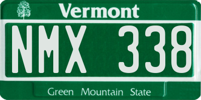 VT license plate NMX338