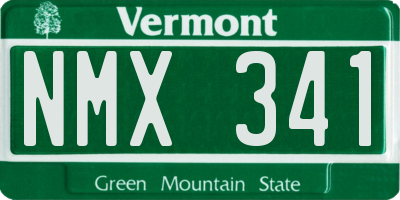 VT license plate NMX341