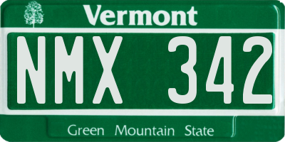VT license plate NMX342