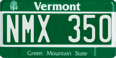 VT license plate NMX350