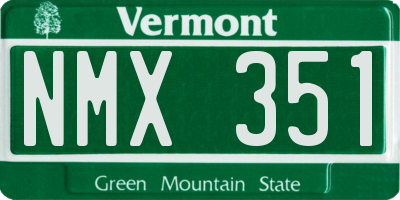 VT license plate NMX351