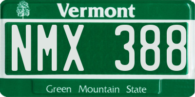 VT license plate NMX388