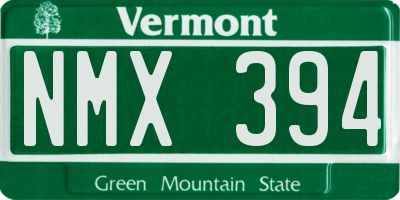 VT license plate NMX394