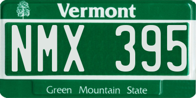 VT license plate NMX395