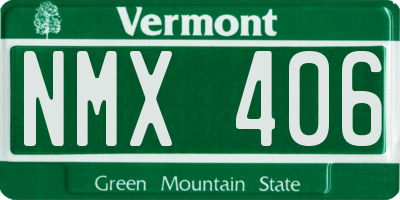 VT license plate NMX406