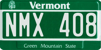 VT license plate NMX408