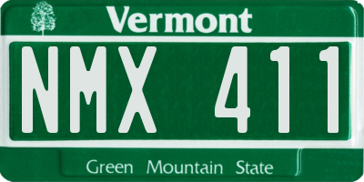 VT license plate NMX411