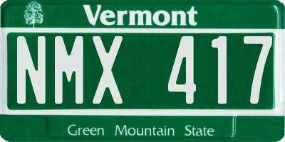 VT license plate NMX417
