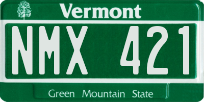 VT license plate NMX421