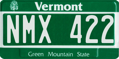 VT license plate NMX422