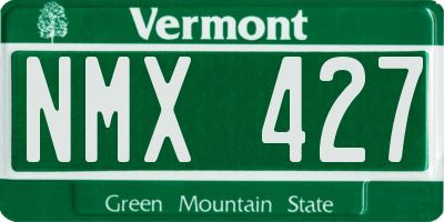 VT license plate NMX427