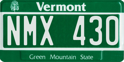 VT license plate NMX430