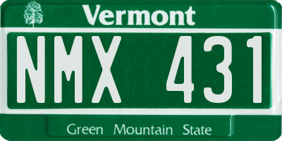 VT license plate NMX431