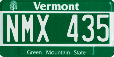 VT license plate NMX435