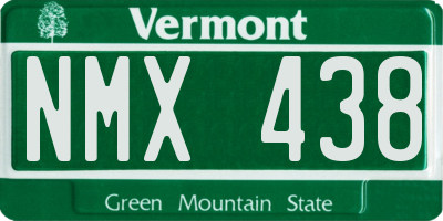 VT license plate NMX438