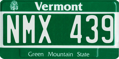 VT license plate NMX439