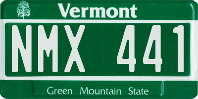 VT license plate NMX441