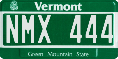 VT license plate NMX444