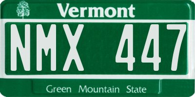 VT license plate NMX447