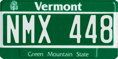 VT license plate NMX448