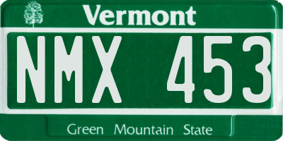 VT license plate NMX453