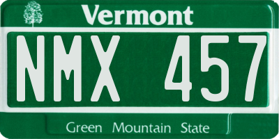 VT license plate NMX457