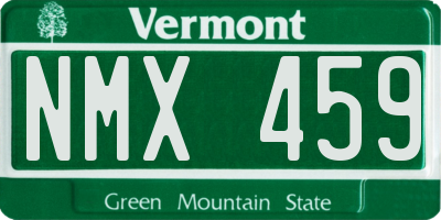 VT license plate NMX459