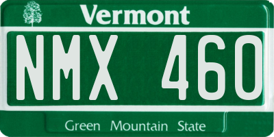 VT license plate NMX460