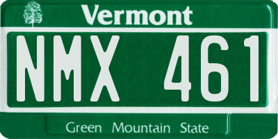 VT license plate NMX461